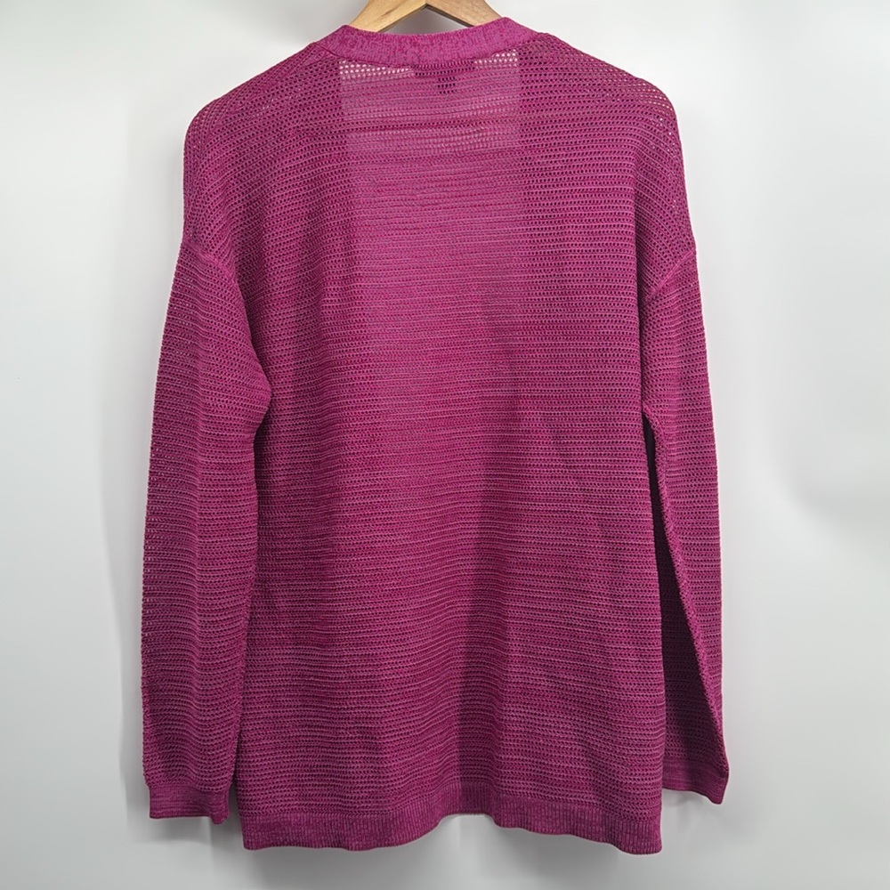 Ann Taylor NWT Open Mesh Cardigan Magenta Pink Size Medium - Picture 8 of 10